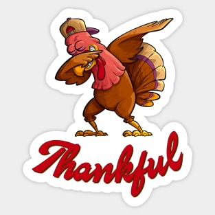 Thankful Dabbing Turkey Sticker